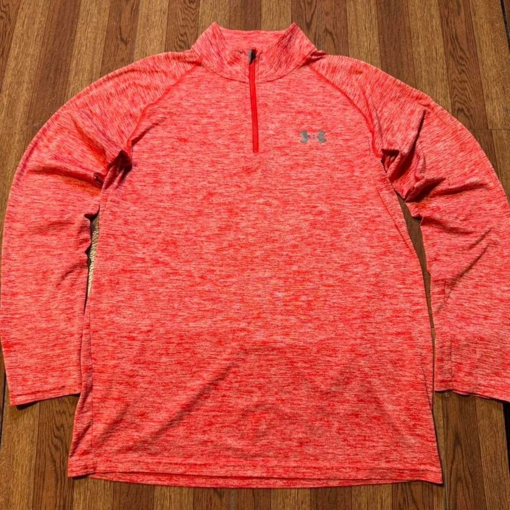 Under Armour Red Heat Tech Retro Sportswear Running Sleeve‎ Pull Jacket Small